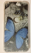 Силиконов гръб ТПУ за Alcatel Shine Lite сив със синя пеперуда